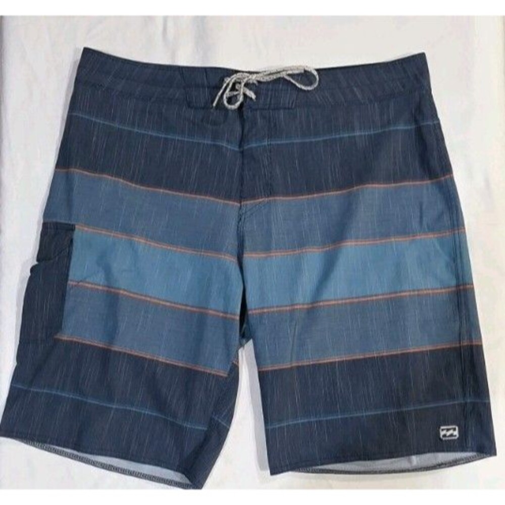 Billabong Mens Shorts Size 30 All Day Heather Stripe Pro Boardshorts Navy